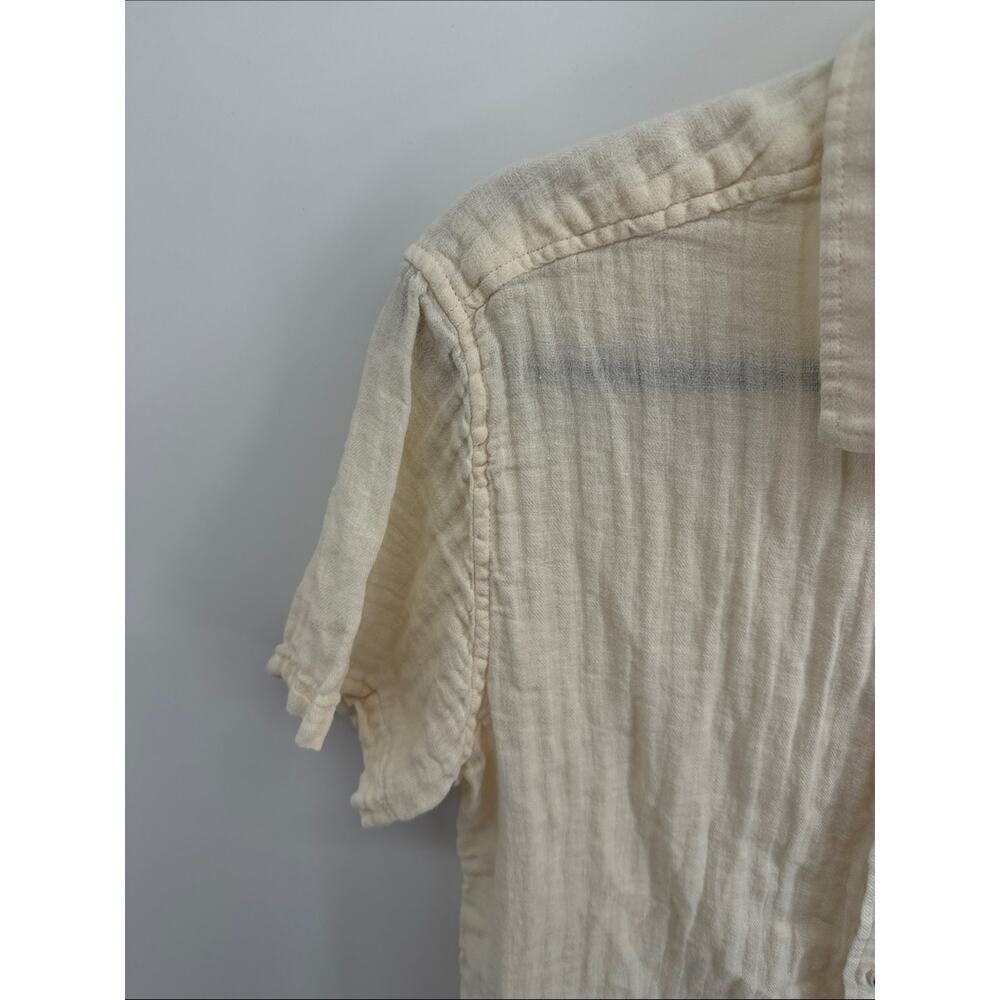 Katin gauzy cotton short sleeve button up shirt sz M - Picture 3 of 8